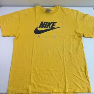 Vintage Nike Air Shirt Mens XL Yellow Short Sleeve Silver Tab Sports Tee